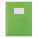 Teczka z gumk DONAU, PP, A4, 480mikr., 3-skrz., transparentna zielona