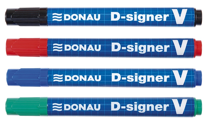Marker permanentny DONAU D-Signer V, ścięty, 1-4mm (linia), zielony