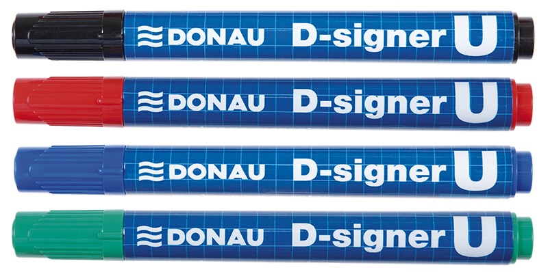 Marker permanentny DONAU D-Signer U, okrągły, 2-4mm (linia), czarny