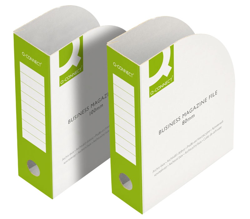 Pojemnik na dokumenty  Q-CONNECT, karton, otwarte, A4/100mm, zielone