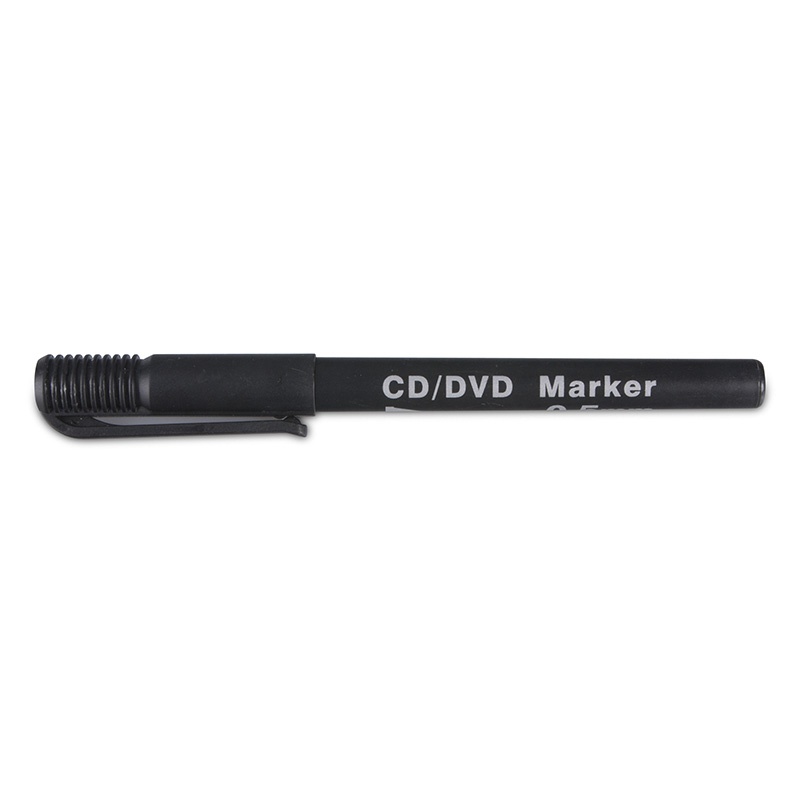 Marker do płyt CD/DVD DONAU, 0,3-0,4mm, czarny