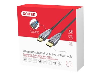 UNITEK C1615GY Optic Cable DisplayPort 1.4 AOC 8K 5m