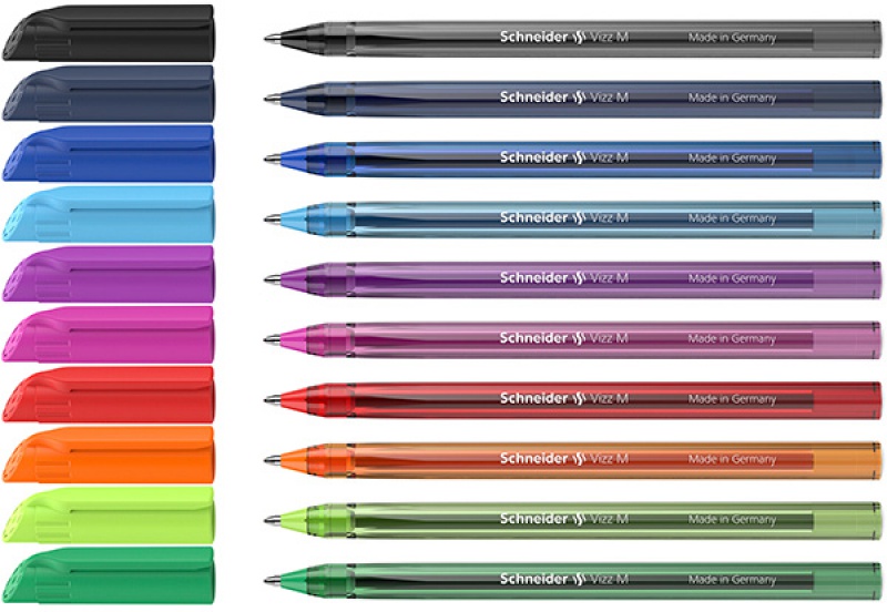 Długopis SCHNEIDER VIZZ, M, 10szt., w etui, mix kolorów