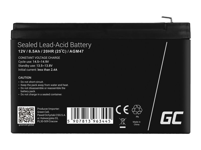 GREEN CELL Battery AGM VRLA 12V 8.5Ah