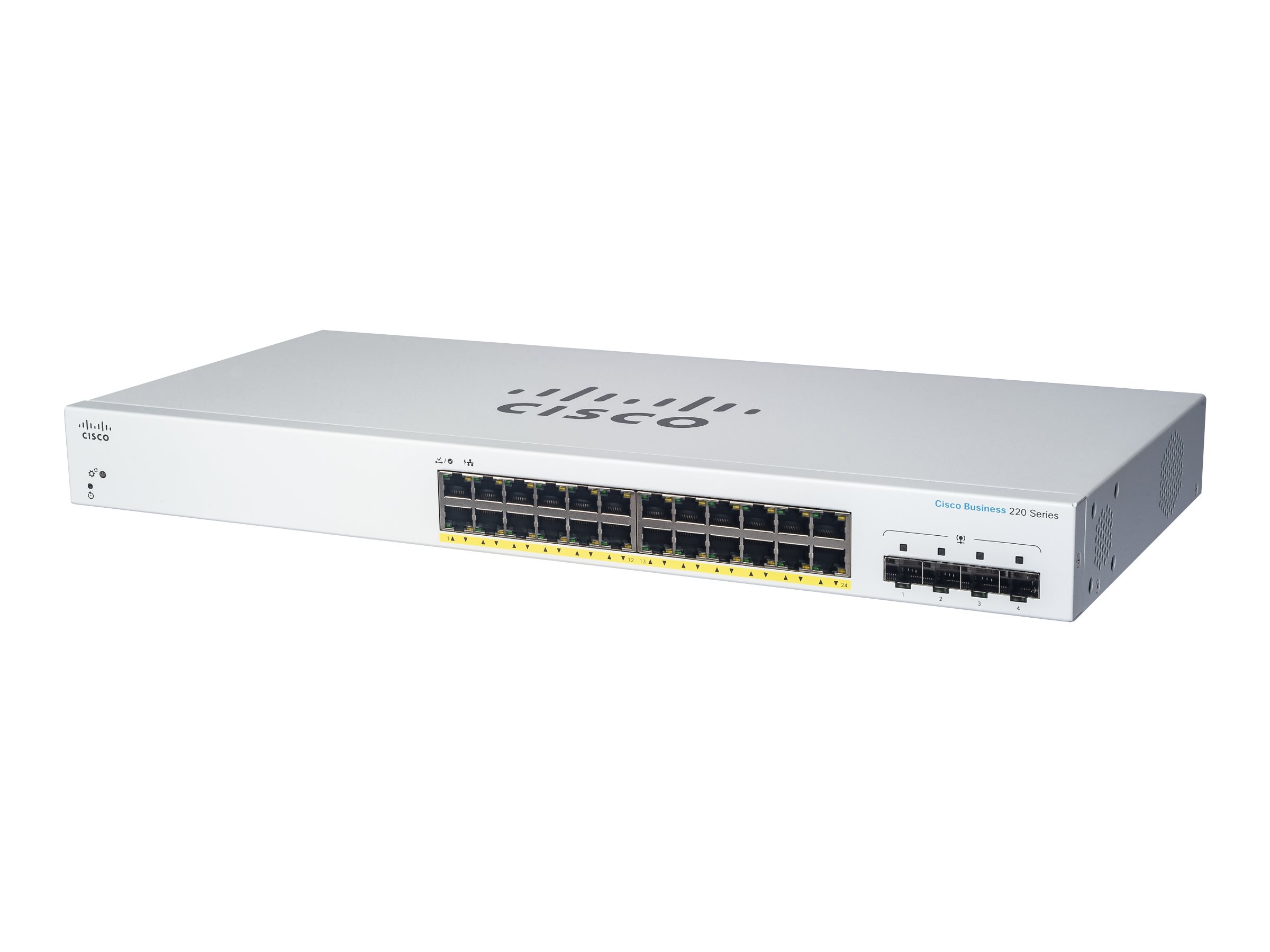 CISCO Business Switching CBS220 Smart 24-port Gigabit 4x1G SFP uplink [Towar z magazynu zewnętrznego (na specjalne zamówienie). Towar nie podlega zwrotowi. Czas oczekiwania do 5 dni roboczych.]