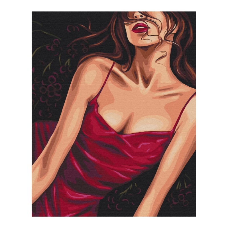 Malowanie po numerach BRUSHME, 40x50 cm, uwodzicielska czerwień, 1 szt., w pudełku