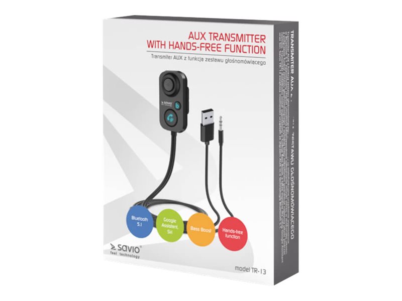 SAVIO TR-13 AUX Transmitter with hands-free function