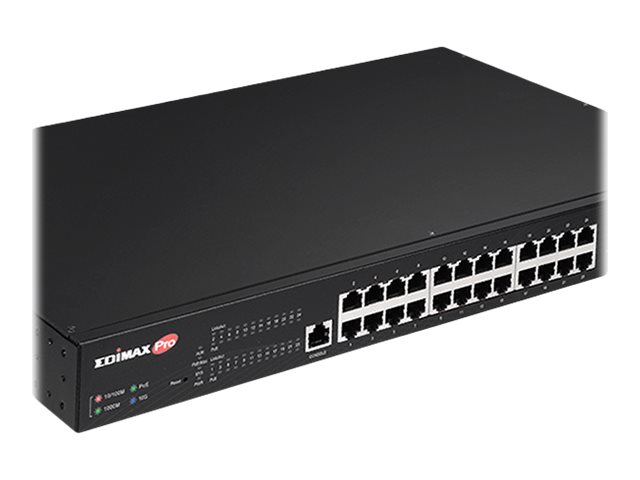 EDIMAX 24-Port Gigabit PoE Long rang 10GbE uplinks Switch