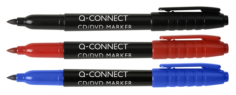 Marker do płyt CD/DVD Q-CONNECT, 1mm (linia), czerwony