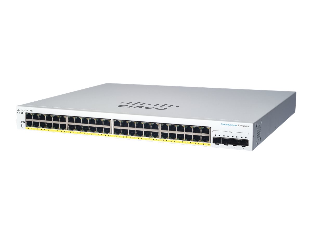 CISCO Business Switching CBS220 Smart 48-port Gigabit 4x10G SFP+ uplink [Towar z magazynu zewnętrznego (na specjalne zamówienie). Towar nie podlega zwrotowi. Czas oczekiwania do 5 dni roboczych.]