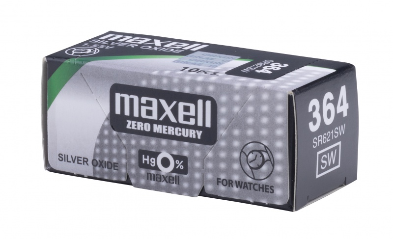 Bateria MAXELL srebrowa, zegarkowa, SR621SW (364), 10 szt.