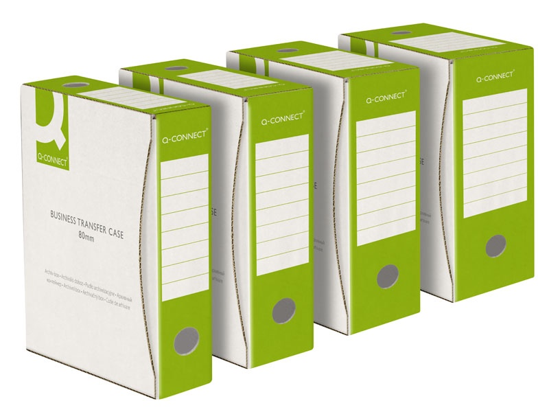 Pudło archiwizacyjne Q-CONNECT, karton, A4/100mm, zielone