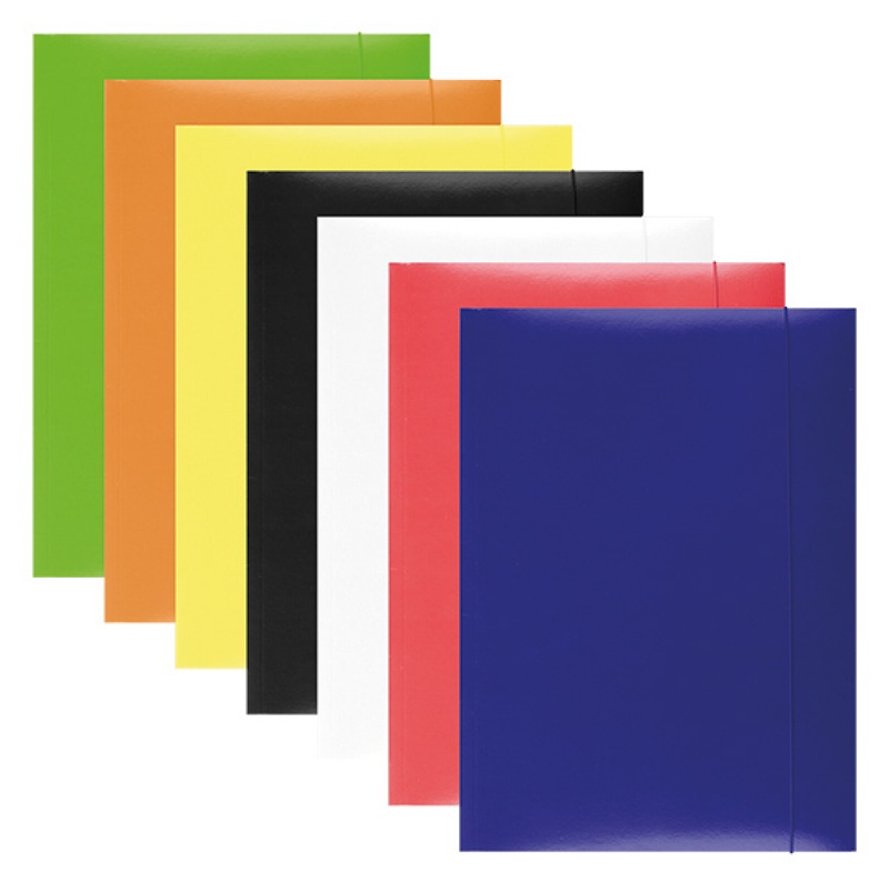 Teczka z gumką OFFICE PRODUCTS, karton, A4, 300gsm, 3-skrz., mix kolorów