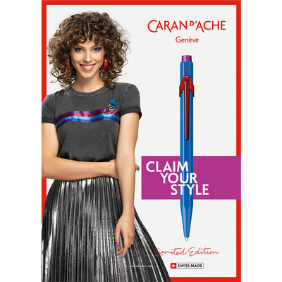 Długopis CARAN D'ACHE 849 Claim Your Style Ed2 Cobalt Blue, M, w pudełku, ciemnoniebieski