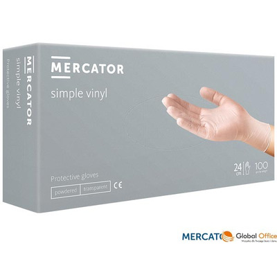 Rękawice winylowe L (100) transparentne MERCATOR MEDICAL EN420
