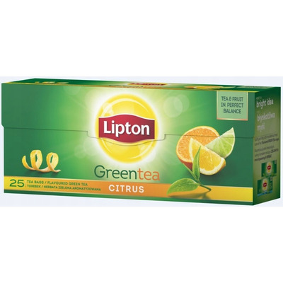 Herbata LIPTON zielona (25 torebek) z nutą cytrusów GREEN CITRUS