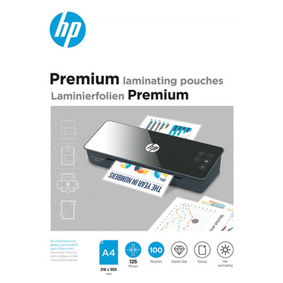 Folie laminacyjne HP PREMIUM, A4, 125 mic, 100 szt., przezroczyste/połysk