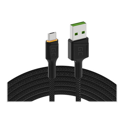 GREENCELL Cable GC Ray USB - Micro USB 200cm orange LED backlight Ultra Charge QC 3.0