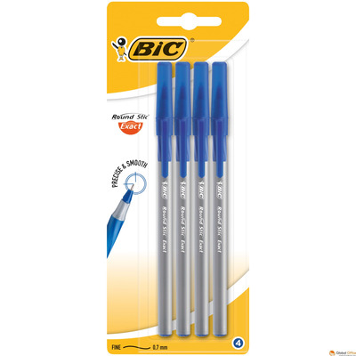 Długopis BIC Round Stic Exact niebieski Blister 4szt, 932857