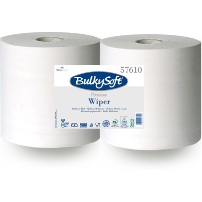 Papierowe czyściwo Premium 2w. 300m (2szt) białe, celuloza, niepylące 1000odcinków 57610 BulkySoft