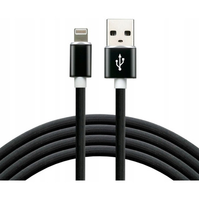 Kabel USB - Lightning EVERACTIVE 1,5m 2,4A silikonowy czarny (CBS-1.5IB)