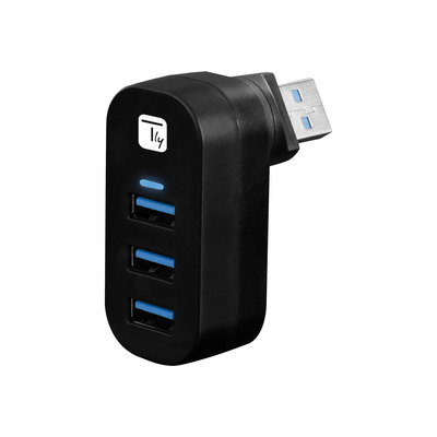 TECHLY 3-Portowy Mini Hub USB 3.0 z Obrotowym Wtykiem USB