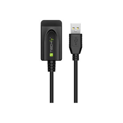 TECHLY Kabel Przedłużacz Aktywny USB 2.0 A-A M/F 5m Czarny