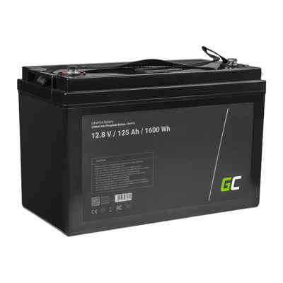 GREEN CELL battery Lithium-iron-phosphate LiFePO4 12V 12.8V 125Ah [Towar z magazynu zewnętrznego (na specjalne zamówienie). Towar nie podlega zwrotowi. Czas oczekiwania do 5 dni roboczych.]