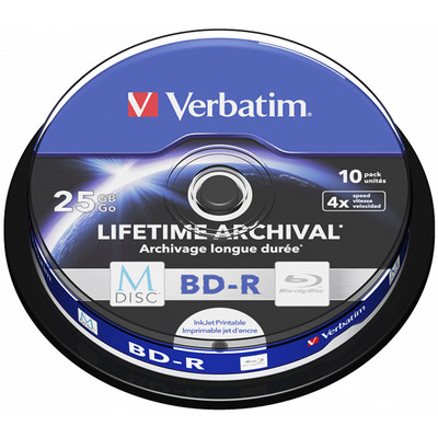 Verbatim BluRay M-DISC BD-R | 25 GB | x4 | 10 szt.| Inkjet Printable