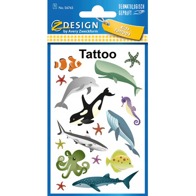 Naklejki tatuaże dla dzieci MORSKIE ZWIERZĘTA 56765 Z-DESIGN KIDS TATTOO AVERY ZWECKFORM
