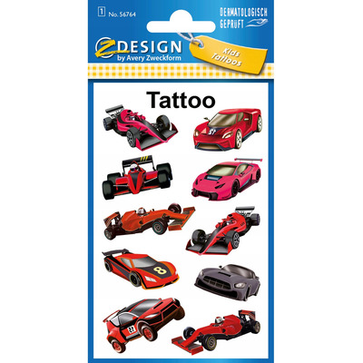 Naklejki tatuaże dla dzieci WYŚCIGÓWKI 56764 Z-DESIGN KIDS TATTOO AVERY ZWECKFORM