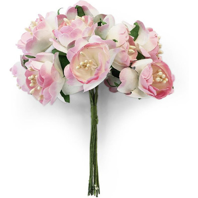Kwiaty papierowe bukiecik PIWONIA różowa (10) 252028 Galeria Papieru