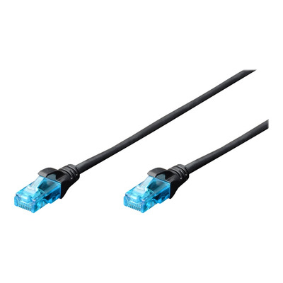 DIGITUS CAT 5e U-UTP patch cable PVC AWG 26/7 length 20m color black [Towar z magazynu zewnętrznego (na specjalne zamówienie). Towar nie podlega zwrotowi. Czas oczekiwania do 5 dni roboczych.]