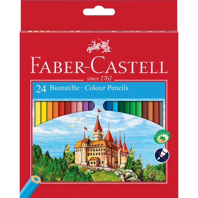 Kredki sześciokątne ZAMEK 24 kolory opakowanie kartonowe 111224 Faber-Castell