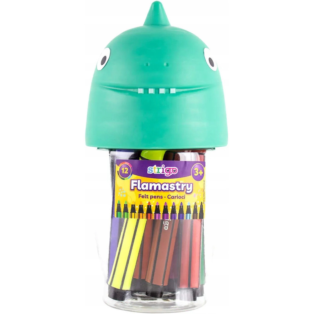 Flamastry 12 kolor&oacute;w JUMBO Dinozaur SSC291 STRIGO