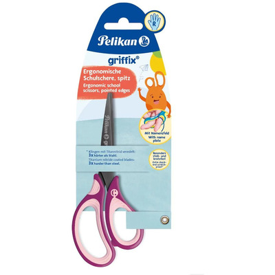 No�yczki Griffix ergonom.15cm szpiczaste sweet berry 819107 PELIKAN