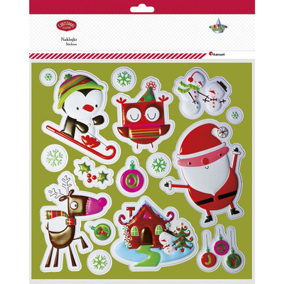 Naklejki wypuk�e pingwin, sowa, Miko�aj, renifer mix 16szt. 487005 TITANUM