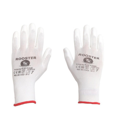 R�kawice TK ROOSTER, rozm. 11, bia�e