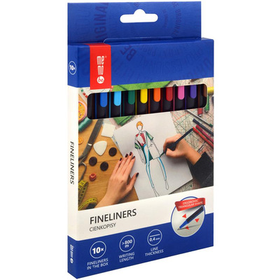 Cienkopisy 0,4mm 10 kolor&oacute;w op. kartonowe MEMOBE MC100-99-10