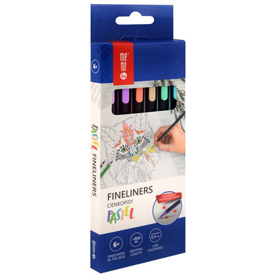 Cienkopisy 0,4mm 6 kolor&oacute;w pastelowych op. kartonowe MEMOBE MC101-99-06