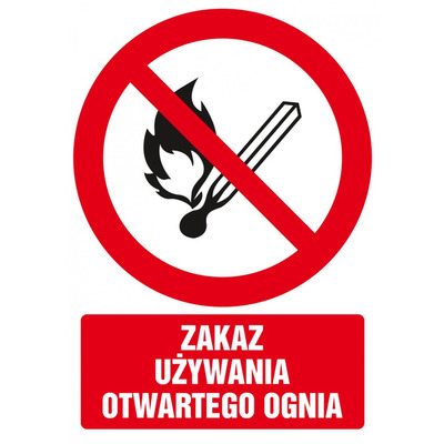 Znak TDC, Zakaz u�ywania otwartego ognia