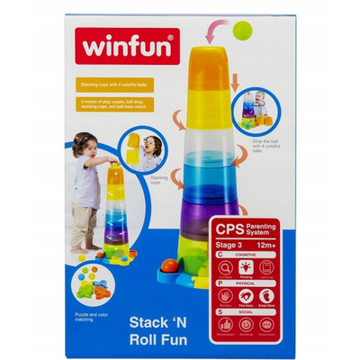 SMILY PLAY sensoryczna piramidka wie�a z pi�eczkami 12 m+