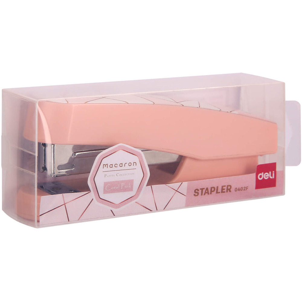 Zszywacz 25 kartek 24/6 26/6 MACARON r&oacute;�owy 0402F PINK DELI