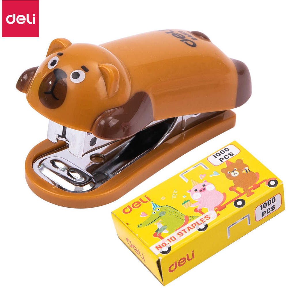 Zszywacz do 15 kartek zszywki 10 mi� br�zowy E0452 BROWN DELI