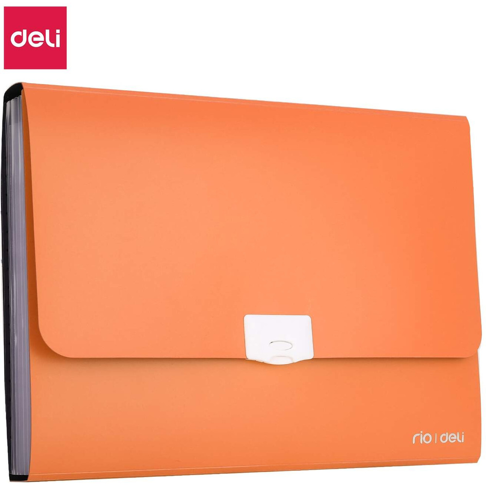 Teczka z r�czk� 7-przegr&oacute;dek RIO pomara�czowa 38125 ORANGE DELI