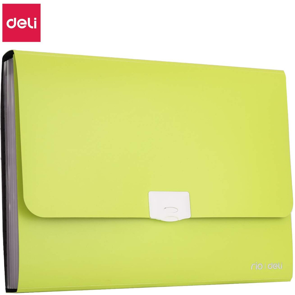 Teczka z r�czk� 7-przegr&oacute;dek RIO zielona 38125 GREEN DELI