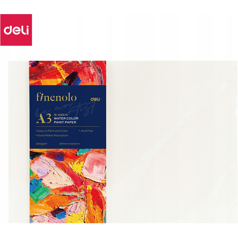 Papier akwarelowy A3 FINENOLO 300g/m2 16szt bia�y EC270-A3 DELI