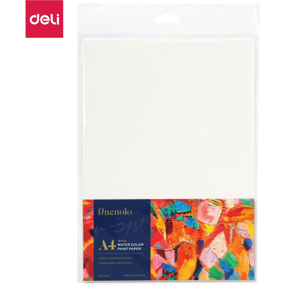 Papier akwarelowy A4 FINENOLO 300g/m2 16szt bia�y EC270-A4 DELI
