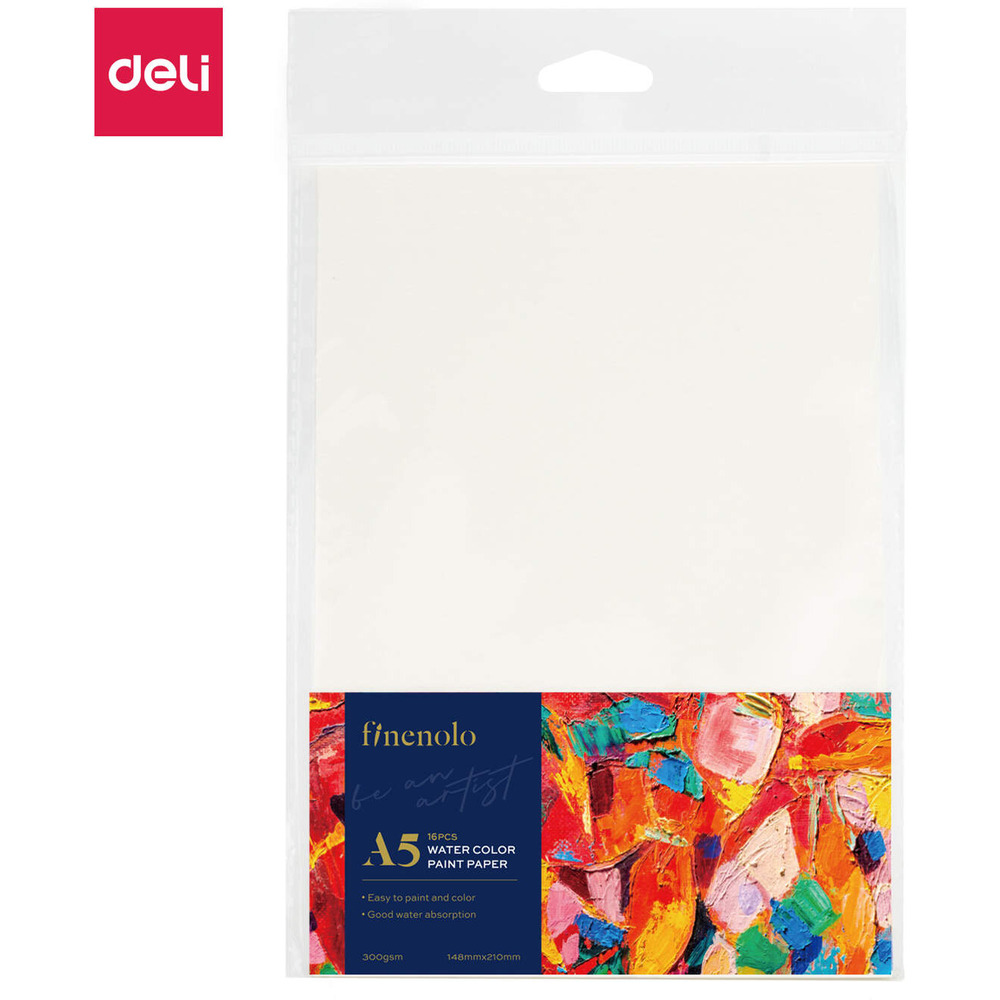 Papier akwarelowy A5 FINENOLO 300g/m2 16szt bia�y EC270-A5 DELI