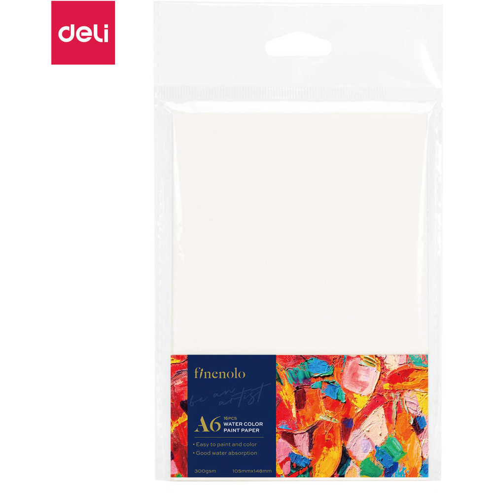 Papier akwarelowy A6 FINENOLO 300g/m2 16szt bia�y EC270-A6 DELI